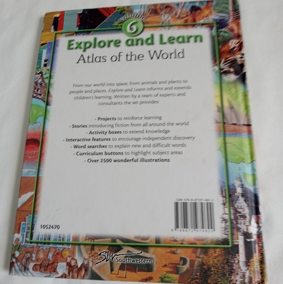 " Explore & Learn Atlas of the World " Kids Book Elementary Homeschool Hardcover - Picture 16 of 16